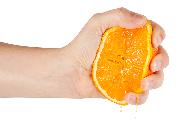 Vymačkaný pomeranč