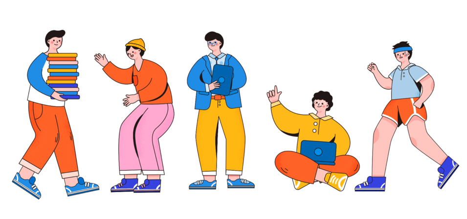 Ilustrace studentů