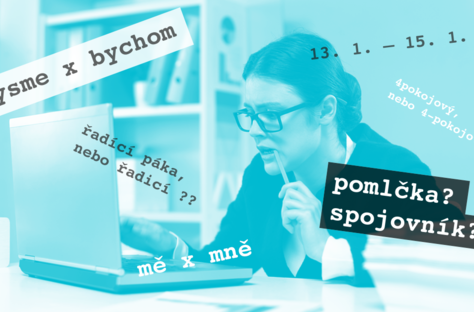 Žena okusující tužku nad notebookem