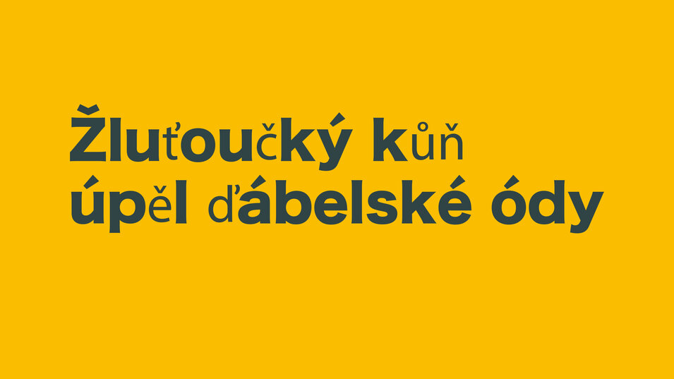 Ukázka fontu bez diakritiky.